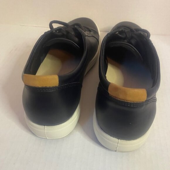 ECCO soft 7 DANISH DESIGN BLACK LEATHER Women's Sneakers, Size 7-7.5M - Picture 6 of 7